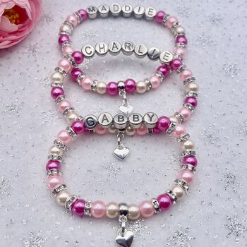Personalised Heart Charm Bracelet Star Of The Week Bracelet, 4 of 10