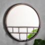 Compact Bronzed Circular Mirror With Shelf, thumbnail 2 of 5