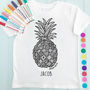 Personalised Pineapple Colour In Child's T Shirt, thumbnail 1 of 3