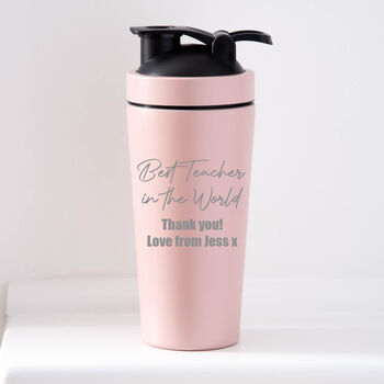 Personalised Best Teacher In The World Protein Shaker Bottle, 3 of 5