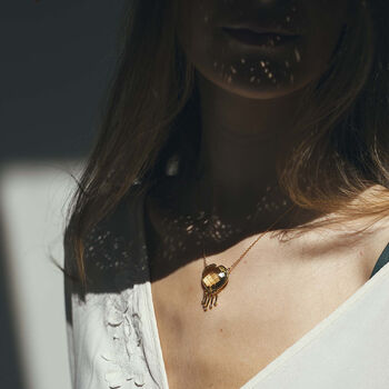 Gemstone Heart Necklace Lemon Quartz, 4 of 7