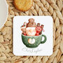 Personalised Gnome In A Cup Christmas Coaster, thumbnail 1 of 2