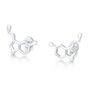 Sterling Silver Serotonin Molecule 16 G Flat Back Labret Earrings, thumbnail 6 of 12