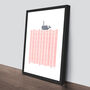 Whale Screen Print In Rose Blush Framing Available, thumbnail 3 of 4