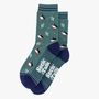 Puffins And Coral Women's Bamboo Ankle Socks Sage Green, thumbnail 3 of 4