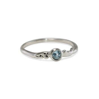 Dainty Round Blue Topaz Ring, 6 of 8