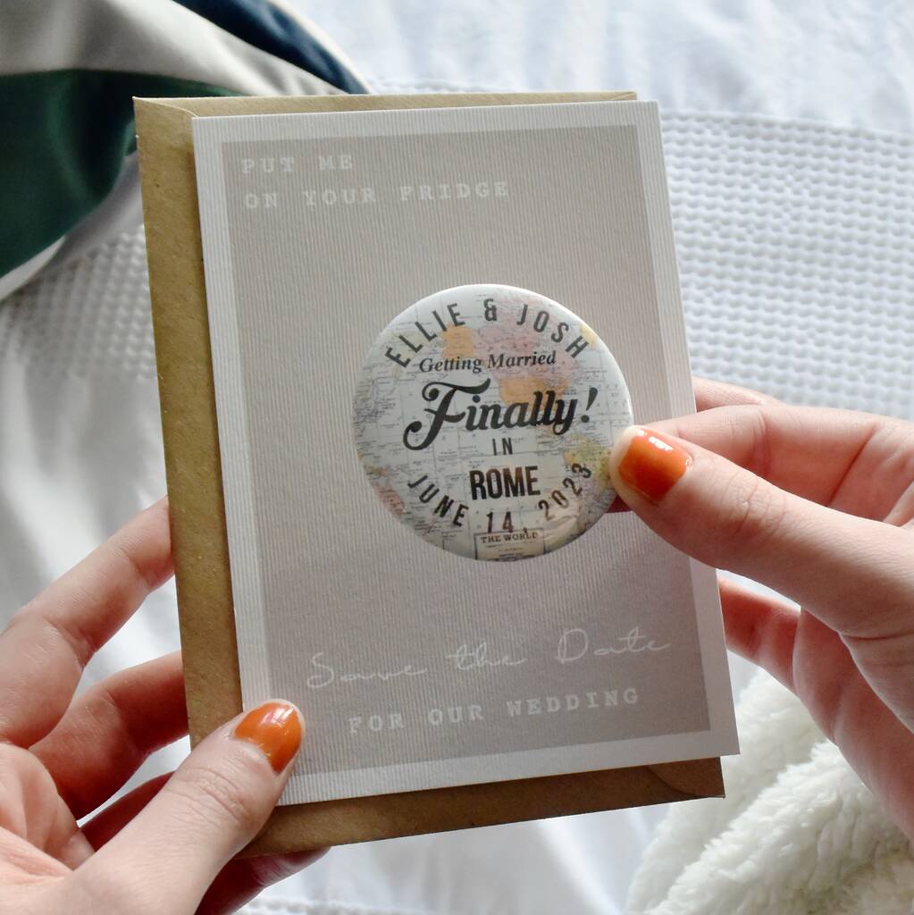 Save The Date 'Finally' Vintage Style Magnet, 1 of 6