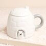 Novelty Igloo Christmas Ceramic Mug With Lid, thumbnail 1 of 3