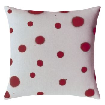 Hand Painted Sustainable Linen Cushion Polka Dot Print, 5 of 12