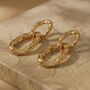 Molten Loop 18k Gold Plated Waterproof Drop Earrings, thumbnail 1 of 5