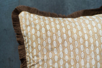 Brown Fringed Cushion Cover, 5 of 6