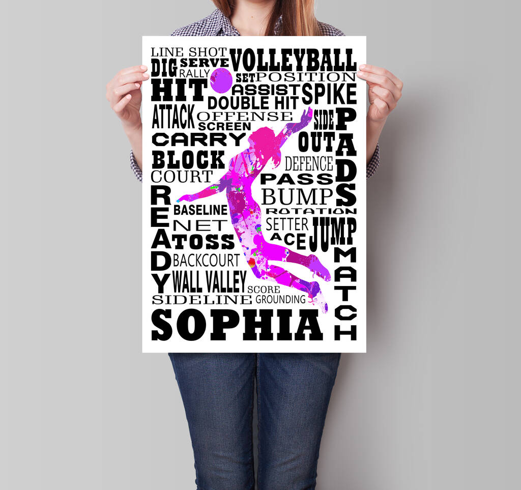 Personalised Volleyball Art Print By Pixelstopaper