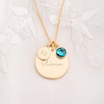 Personalised 30th Birthday Disc Necklace, 3 of 8