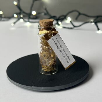 Tiny Gold Snowflakes In A Bottle Christmas Keepsake, 2 of 8