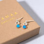Sterling Silver Tiny Opal Drop Earrings, thumbnail 1 of 8