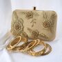 Gold On Gold Raw Silk Clutch, thumbnail 2 of 2