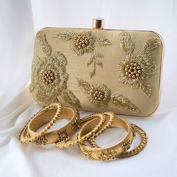 Gold On Gold Raw Silk Clutch, 2 of 2