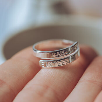 16th Birthday Personalised Silver Ring, 3 of 6