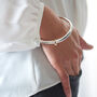 Eclipse Oval Solid Silver Chunky Bangle, thumbnail 3 of 7