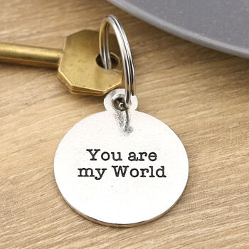My World Pewter Personalised World Map Ds Keyring, 3 of 6