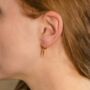 Modern Gold Hoop Earrings With Spike Charm, thumbnail 1 of 7