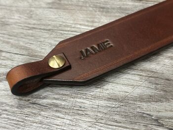 Personalised Date Leather Bookmark, Spanish Brown, 10 of 11