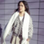 White Colour Block Warm Wrap Scarf, thumbnail 8 of 10