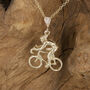 Solid Nine Carat Gold Cyclist Pendant/ Necklace, thumbnail 2 of 2