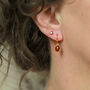 Red Garnet Earrings In Gold, January Birthstone Gift, thumbnail 1 of 10