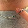 Mens Silver Emerald Green Chain Necklace Stainless Steel, thumbnail 4 of 12