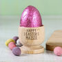 Personalised Wooden Egg Cup For Easter And Children, thumbnail 1 of 4