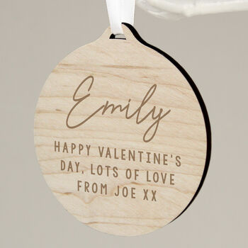 Personalised Message Round Wooden Hanging Decoration, 5 of 6