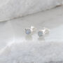 Birthstone Stud Earrings June: Moonstone And Silver, thumbnail 1 of 4