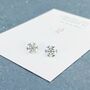 Sterling Silver Snowflake Earrings, thumbnail 4 of 4