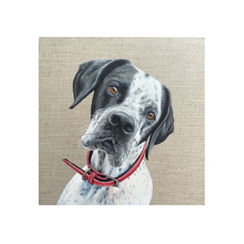 Custom Pet Portrait Painting On Linen Canvas Board, 7 of 12