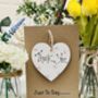 Personalised Just To Say Thank You Wooden Heart Card, thumbnail 1 of 2