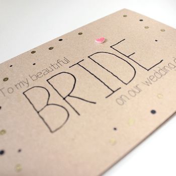 Wedding Day Card For Bride From The Groom, Gold Dots, 5 of 5