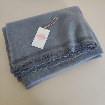 Personalised Pure Cashmere Dark Grey Throw Home Blanket, 2 of 6