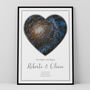 Personalised Star Map Print Romantic Heart Design, thumbnail 1 of 12