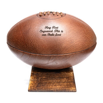 Personalised Vintage Full Cowhide Leather Rugby Ball, 5 of 11