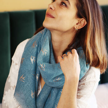 Swallow Rose Gold Foil Scarf, 2 of 7