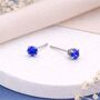 Sterling Silver Sapphire Micro Stud Earrings – 3mm, thumbnail 1 of 4