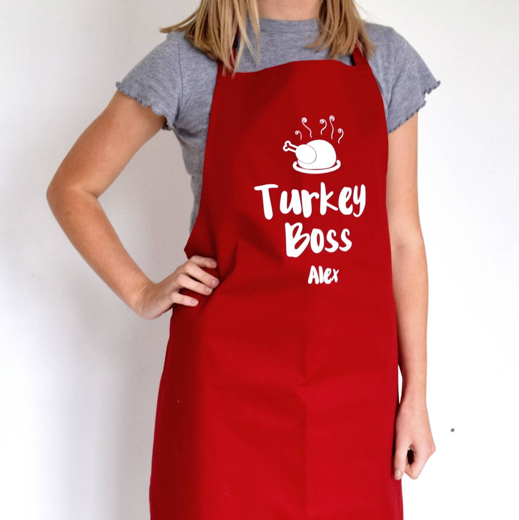 Personalised Turkey Boss Apron By The Alphabet Gift Shop