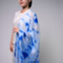 100% Mulberry Silk Scarf, Blue Marble In Gift Box, thumbnail 9 of 9