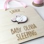 Personalised Baby Sleeping Sign, thumbnail 3 of 6