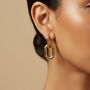 Chunky Link 18k Gold Plated Waterproof Hoop Earrings, thumbnail 2 of 4