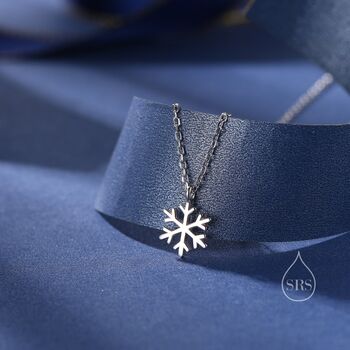 Sterling Silver Tiny Snowflake Pendant Necklace, 4 of 11