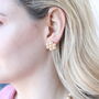 Large Golden Round Pearl Bridesmaid Statement Wedding Necklace And Earring Set, thumbnail 4 of 7