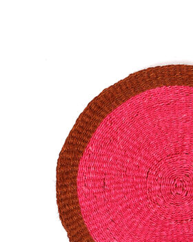 Zuberi: Hot Pink And Brown Woven Placemat, 4 of 5