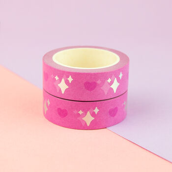 Pink Holographic Star And Heart Washi Tape, 2 of 6